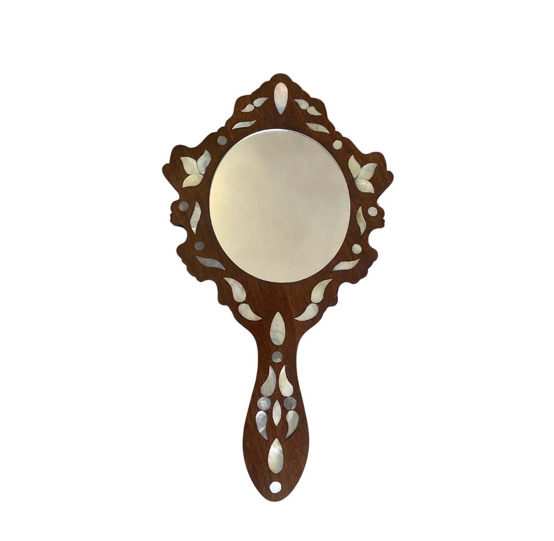 Miroir mosaïque fait à la main en bois, incrusté de nacre